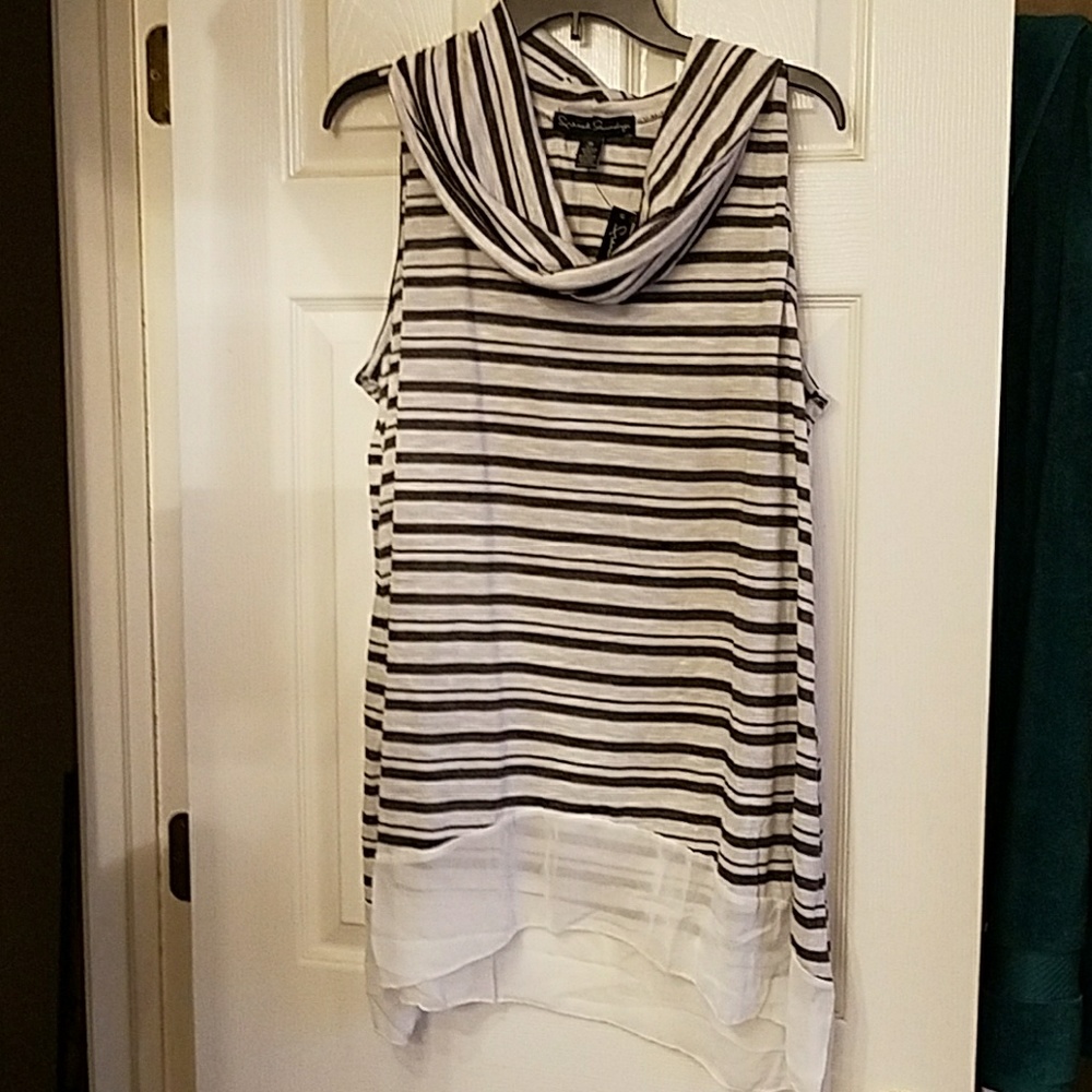 French Laundry Striped Sleeveless Blouse
